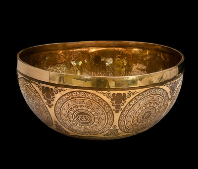 New Etched Jambati Tree of Life Jambati Singing Bowl F2 86Hz 11" N16224 by Bodhisattva Trading Company - product image 4 for Resin Society
