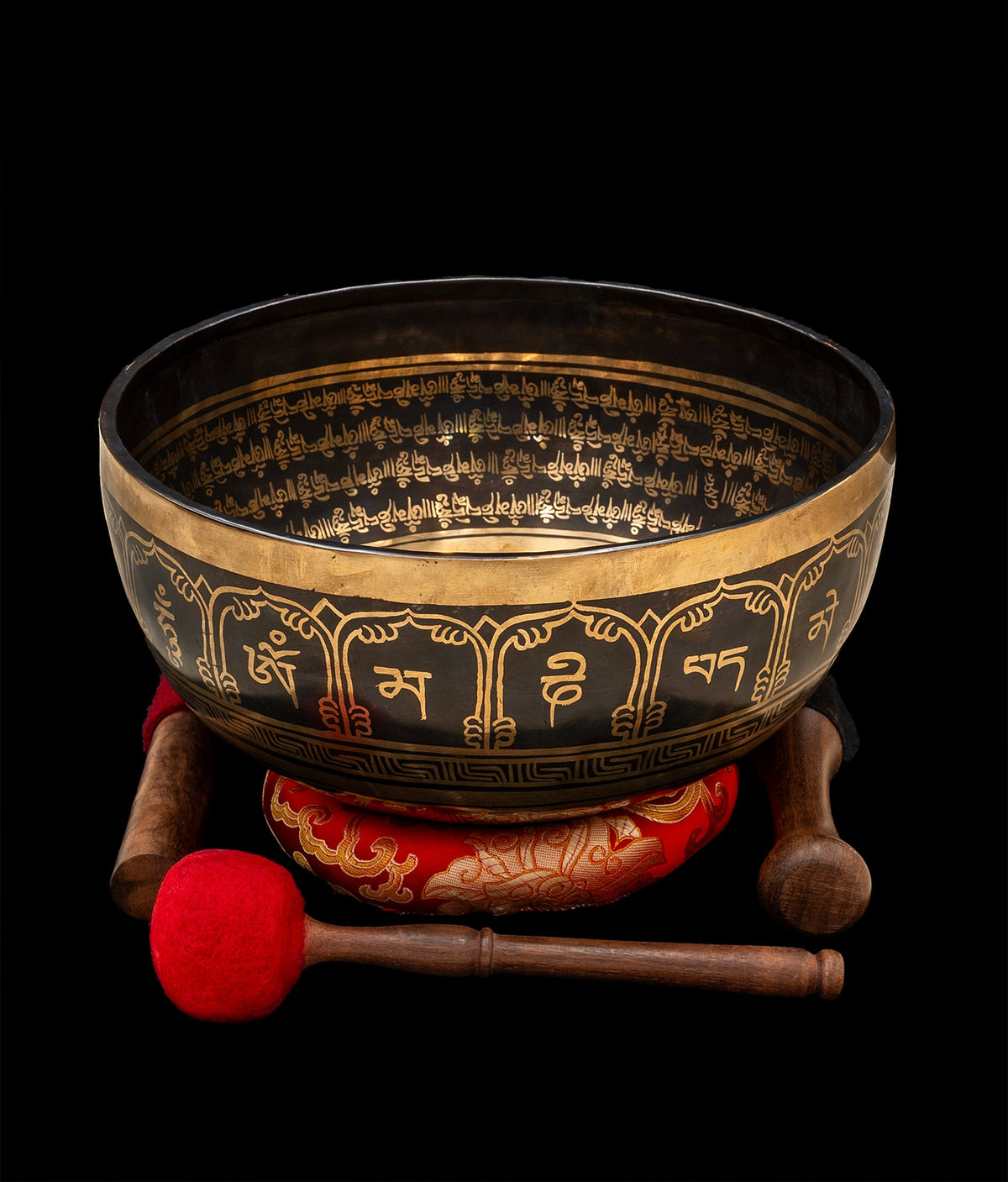 New Jambati Black Painted Chakra Singing Bowl A#2 116Hz (Near Concert by Bodhisattva Trading Company - main product image for Resin Society