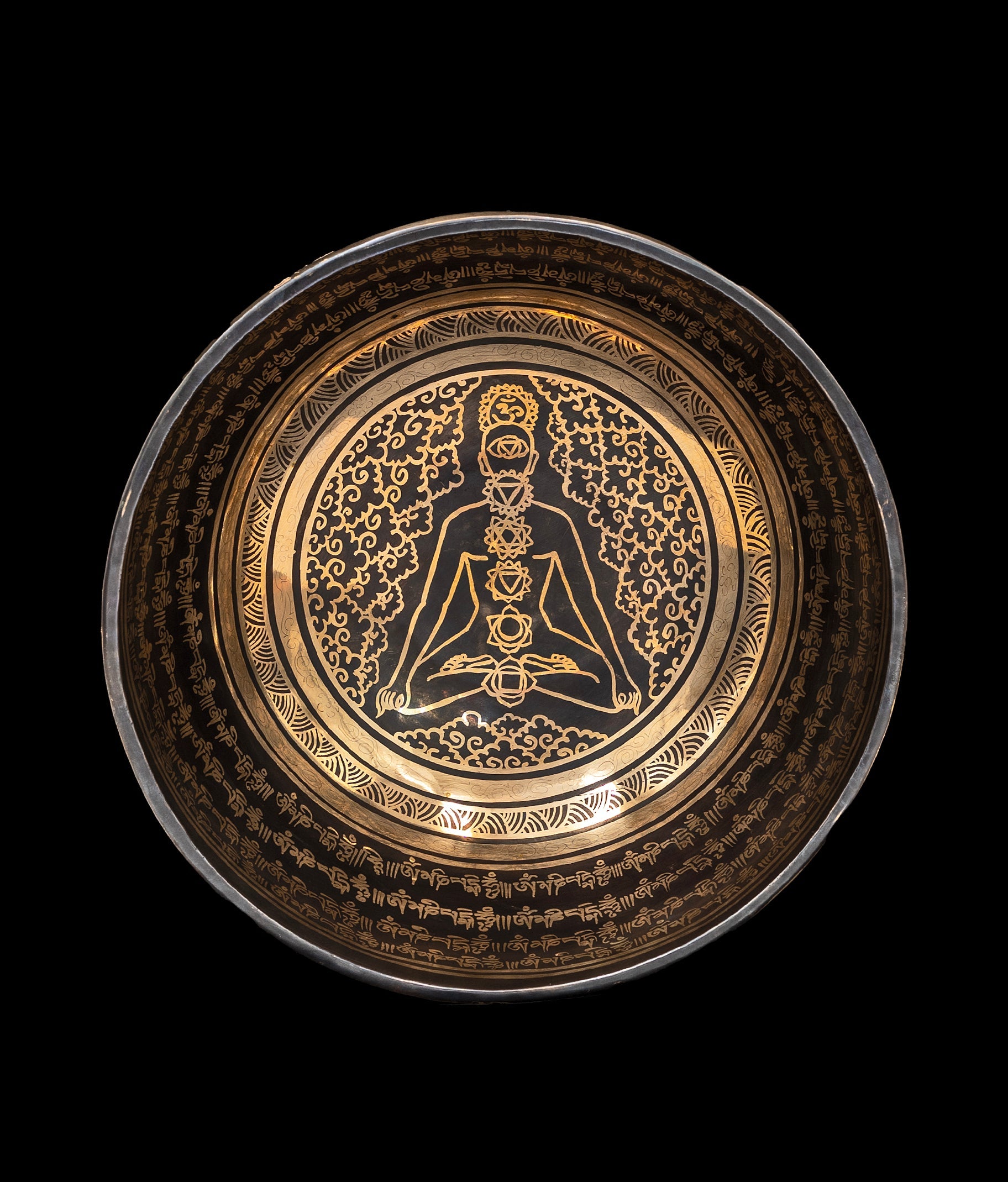 New Jambati Black Painted Chakra Singing Bowl A#2 116Hz (Near Concert by Bodhisattva Trading Company - product image 2 for Resin Society
