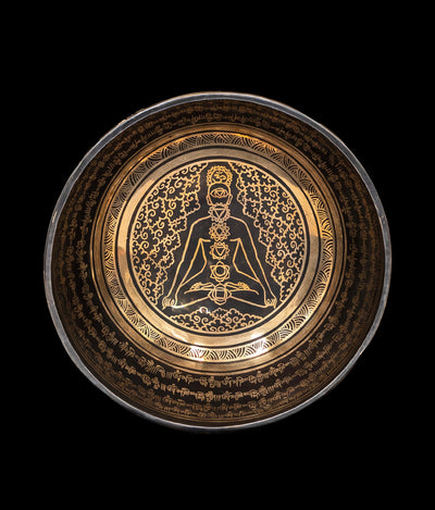 New Jambati Black Painted Chakra Singing Bowl A#2 116Hz (Near Concert by Bodhisattva Trading Company - product image 2 for Resin Society