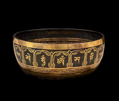 New Jambati Black Painted Chakra Singing Bowl A#2 116Hz (Near Concert by Bodhisattva Trading Company - product image 3 for Resin Society