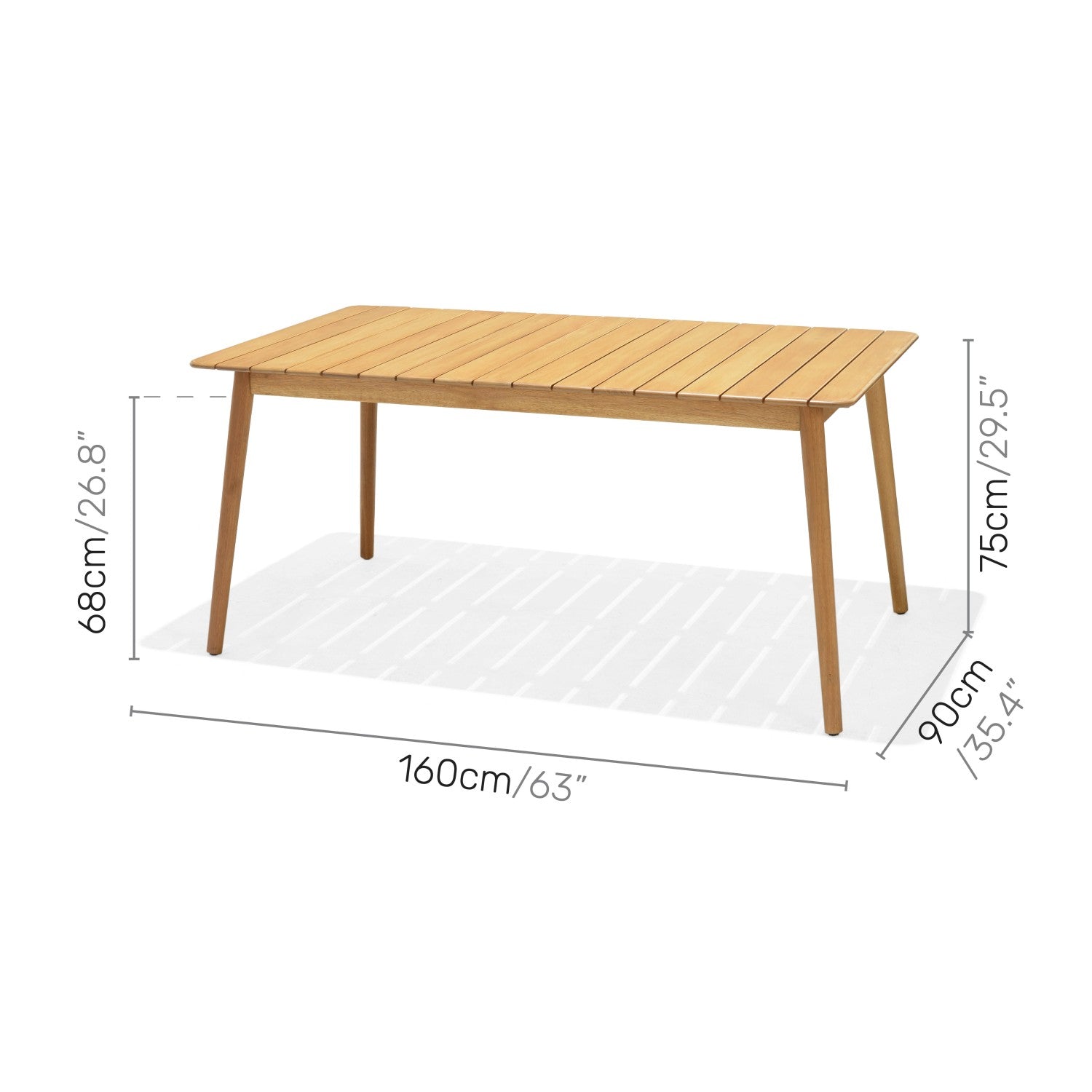 Nassau Rectangular Hardwood Table by LifestyleGarden US - product image 9 for Resin Society
