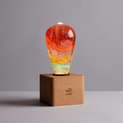 EP Light Sunset Resin Bulb Bundle showing three handcrafted resin LED bulbs with unique sunset-inspired designs