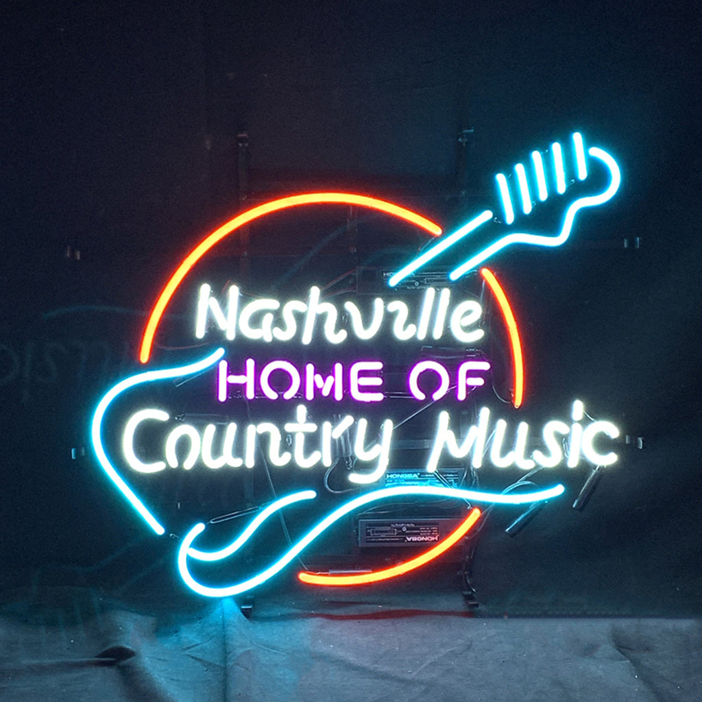 Nashville Home of Country Muisc Guitar Neon Signs by Neon Signs Land - main product image for Resin Society