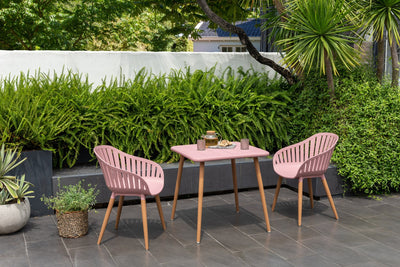 Nassau Bistro Set – Peony Pink Social Plastic® - 3pc by LifestyleGarden US - main product image for Resin Society