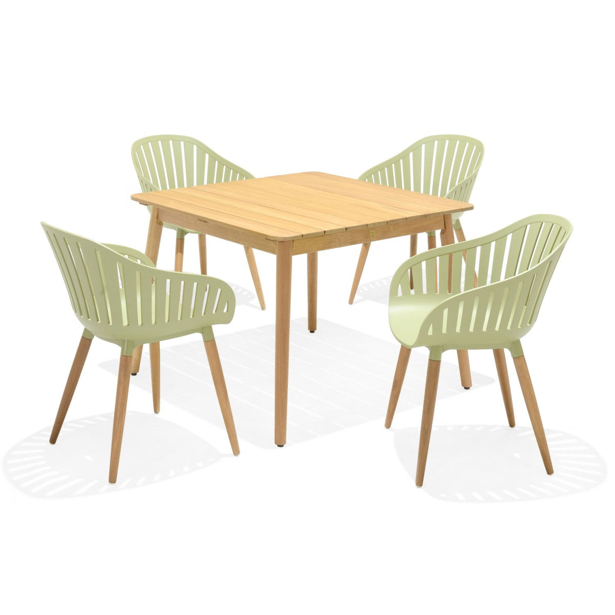 Nassau 5 Piece Square Dining Set – Sage Green Social Plastic® by LifestyleGarden US - product image 5 for Resin Society