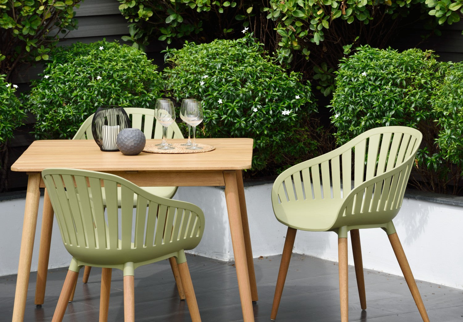 Nassau 5 Piece Square Dining Set – Sage Green Social Plastic® by LifestyleGarden US - product image 2 for Resin Society