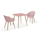 Nassau Bistro Set – Peony Pink Social Plastic® - 3pc by LifestyleGarden US - product image 5 for Resin Society