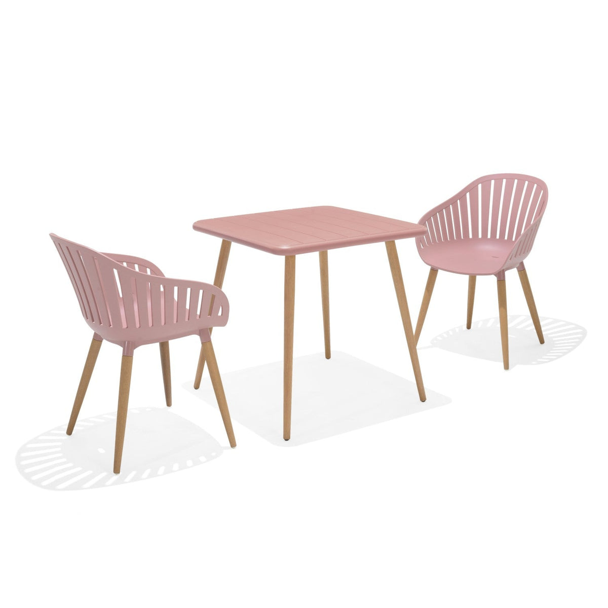 Nassau Bistro Set – Peony Pink Social Plastic® - 3pc by LifestyleGarden US - product image 5 for Resin Society