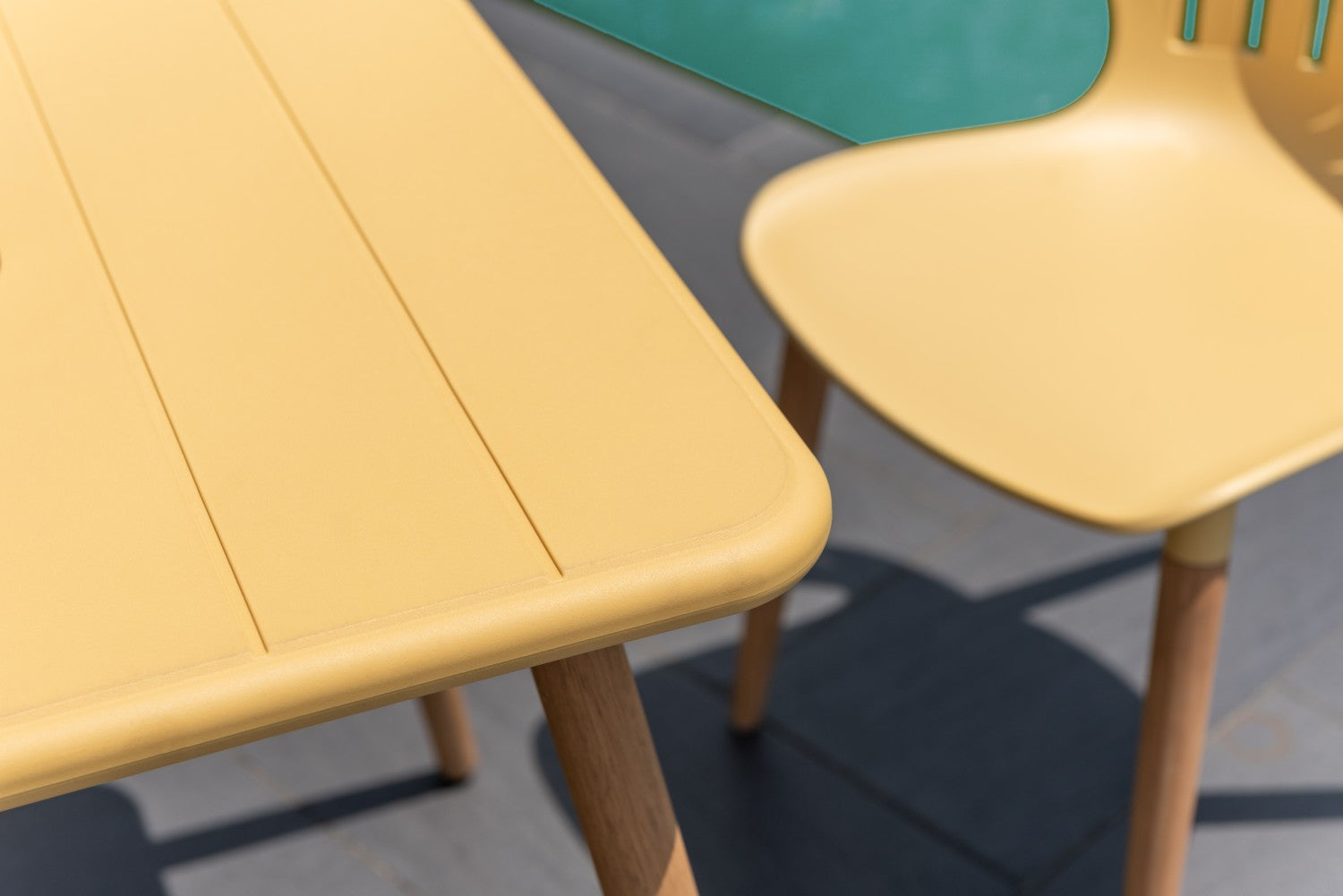 Nassau Square Table – Honey Yellow Social Plastic® by LifestyleGarden US - product image 3 for Resin Society