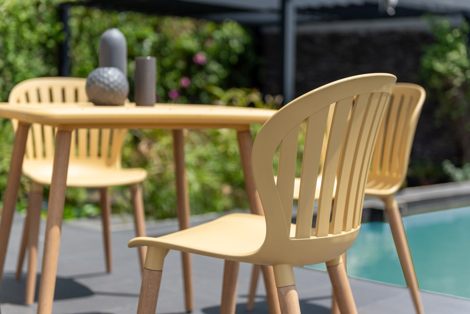 Nassau Square Table – Honey Yellow Social Plastic® by LifestyleGarden US - product image 2 for Resin Society