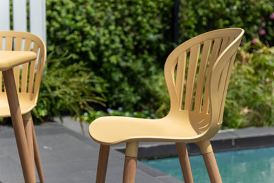 Nassau Side Chair in Honey Yellow Social Plastic® - 2pc by LifestyleGarden US - main product image for Resin Society