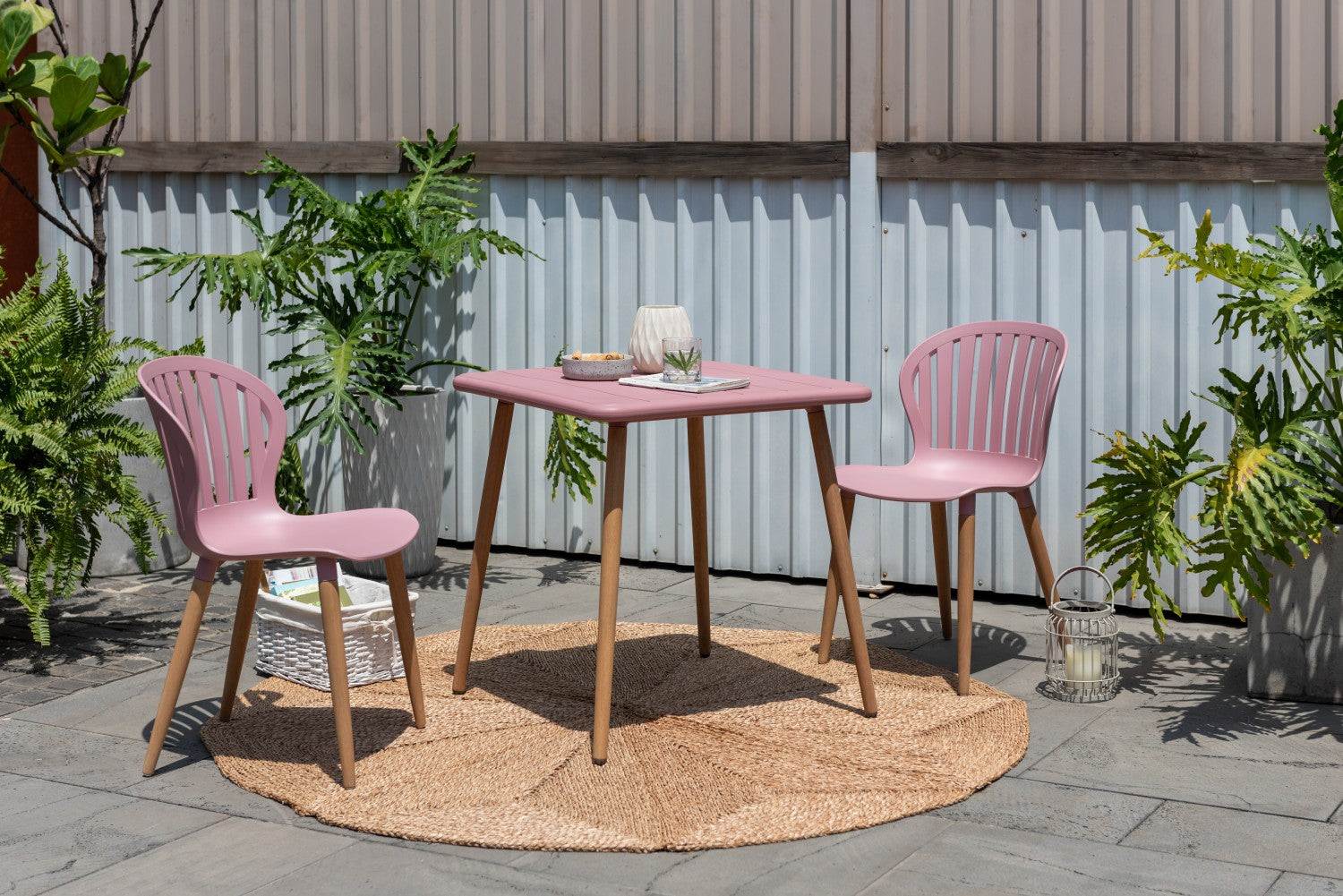Nassau Square Table – Peony Pink Social Plastic® by LifestyleGarden US - product image 2 for Resin Society