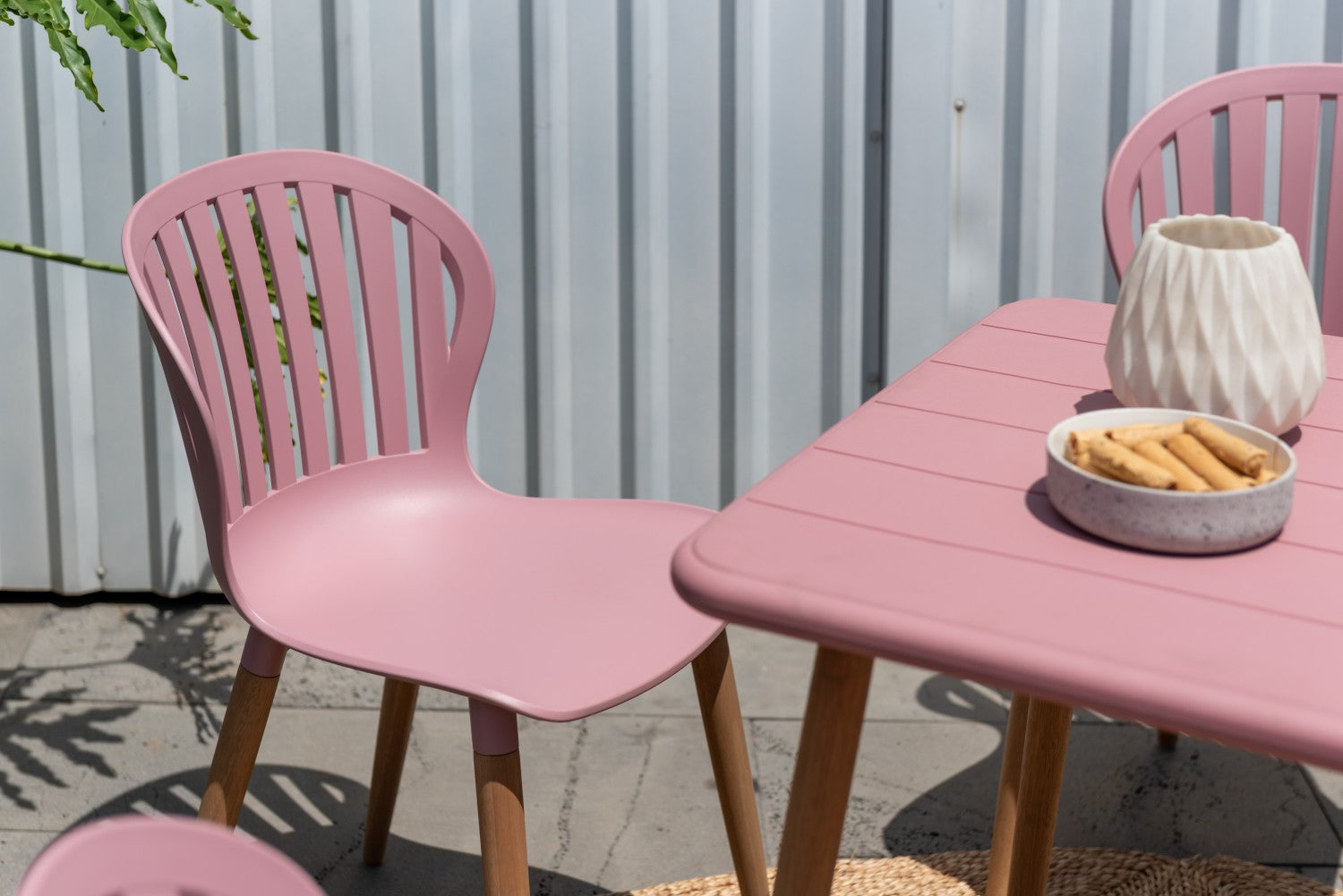 Nassau Side Chair in Peony Pink Social Plastic®- 2pc by LifestyleGarden US - main product image for Resin Society