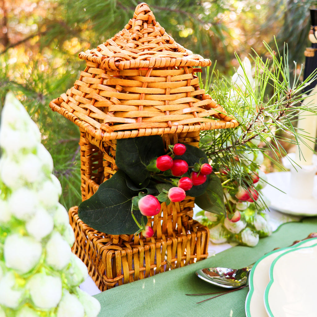 10 (+1 Free Bonus) Small Natural Rattan Pagoda Lanterns - Handmade by Ro'Table - product image 6 for Resin Society