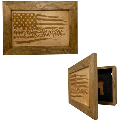 American Flag Gun Cabinet We The People Decorative and Secure Hidden by Bellewood Designs - main product image for Resin Society