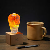EP Light Nebula Resin LED Lamp showing handcrafted nebula design with wooden base options