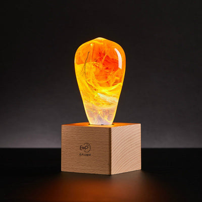EP Light Nebula Resin LED Lamp showing handcrafted nebula design with wooden base options