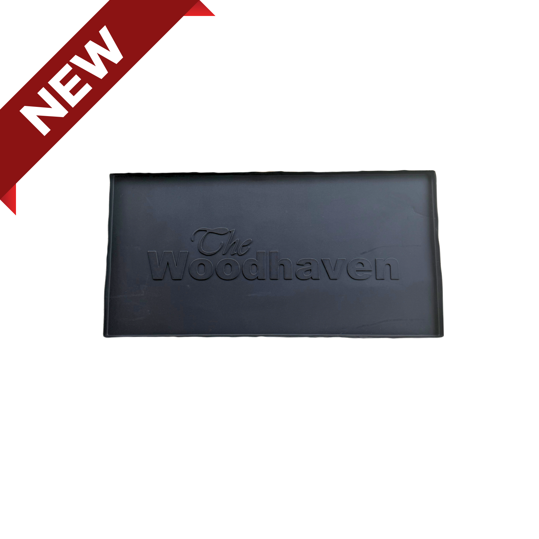 Woodhaven Multi-Purpose Firewood Rack Mat showing raised edges and waterproof surface