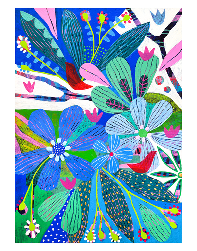 NIGHTINGALE PRINT by Marianne Angeli Rodriguez Gallery shown unframed and framed in a room setting.