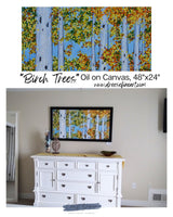 "Birch Trees" Oil Painting on Canvas by Dreese Fine Art - product image 2 for Resin Society
