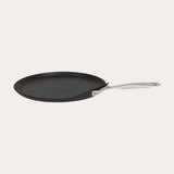 CRISTEL USA Crepe Pan with fixed stainless-steel handle on stovetop