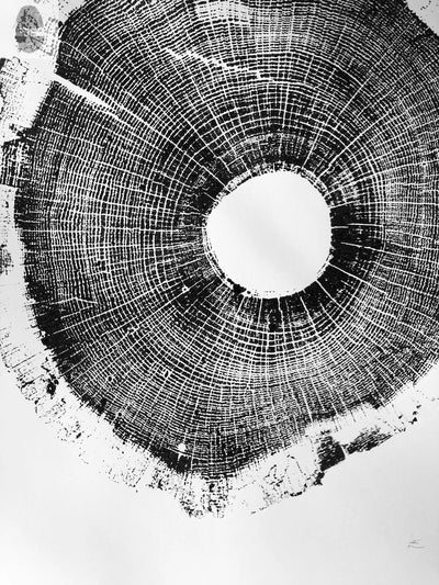 18x24 North Carolina Tree Art Oak print by lintonart showing detailed woodcut texture on paper