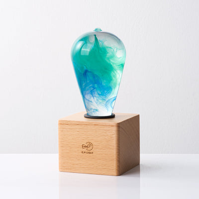 EP Light Ocean Resin LED Lamp showcasing handcrafted ocean-inspired resin design with wooden base options