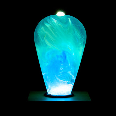 EP Light Ocean Resin LED Lamp showcasing handcrafted ocean-inspired resin design with wooden base options
