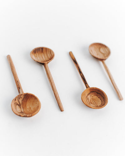 Olive Wood Condiment Spoon Set by Mbare Ltd - main product image for Resin Society