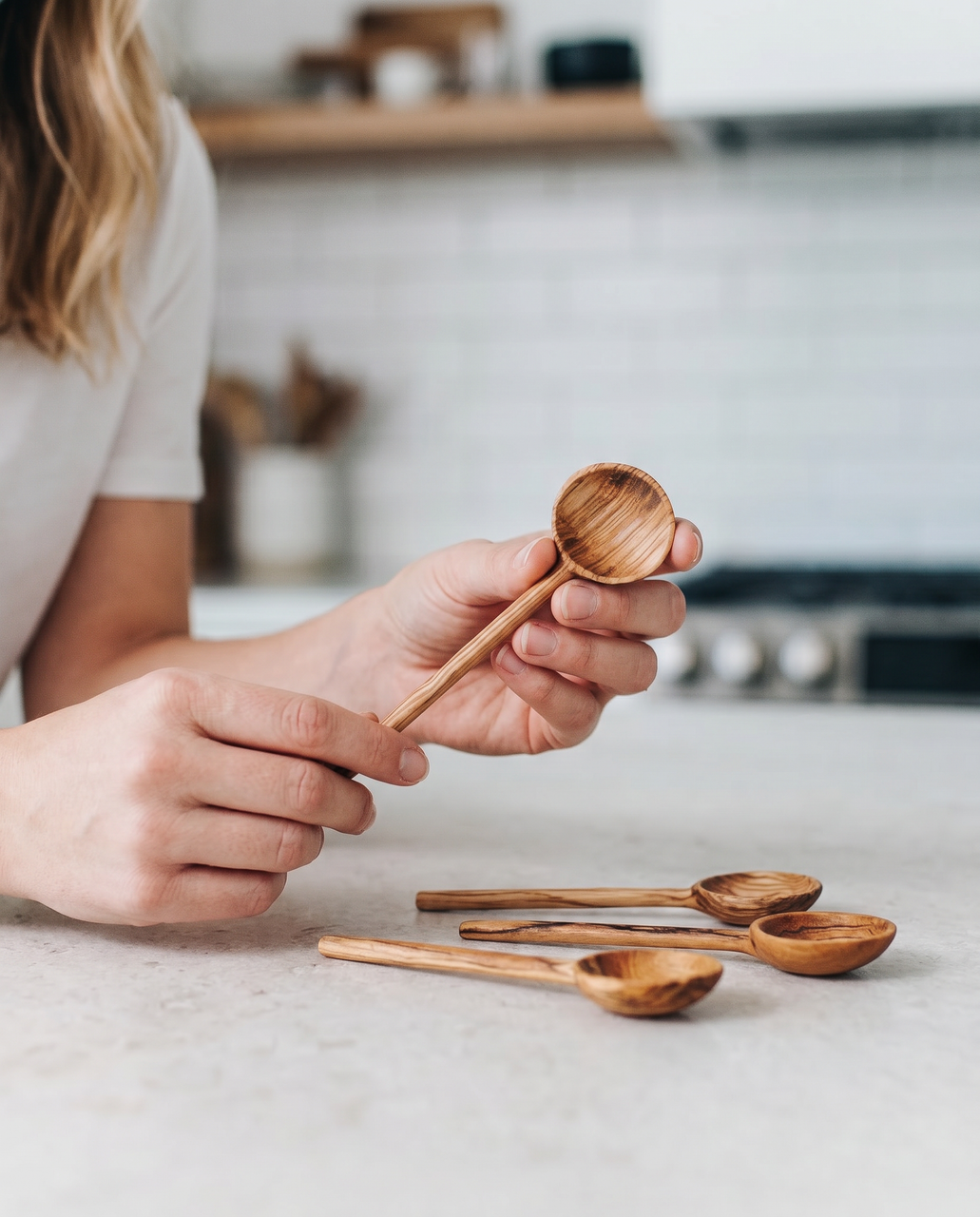 Olive Wood Condiment Spoon Set by Mbare Ltd - product image 3 for Resin Society