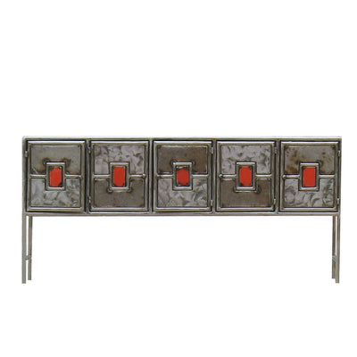 Recycled Metal Credenza - Red by Mbare Ltd - main product image for Resin Society