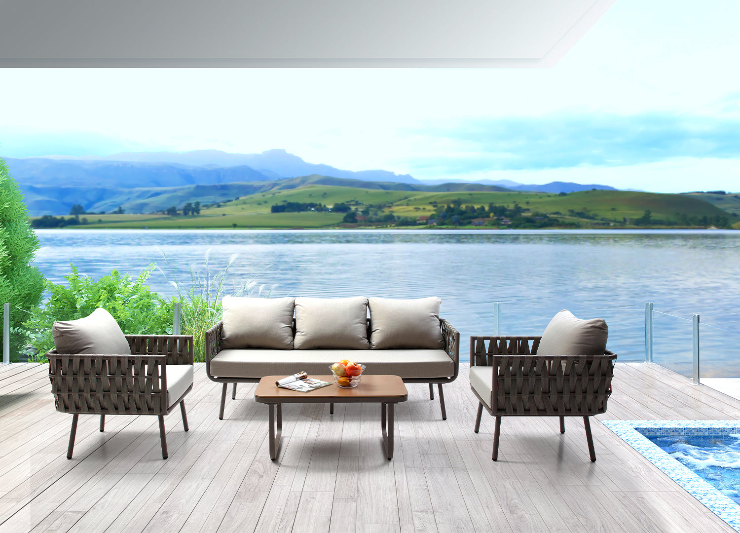 Oasis indoor / Outdoor Living Collection 4 Pieces detail image - Resin Society