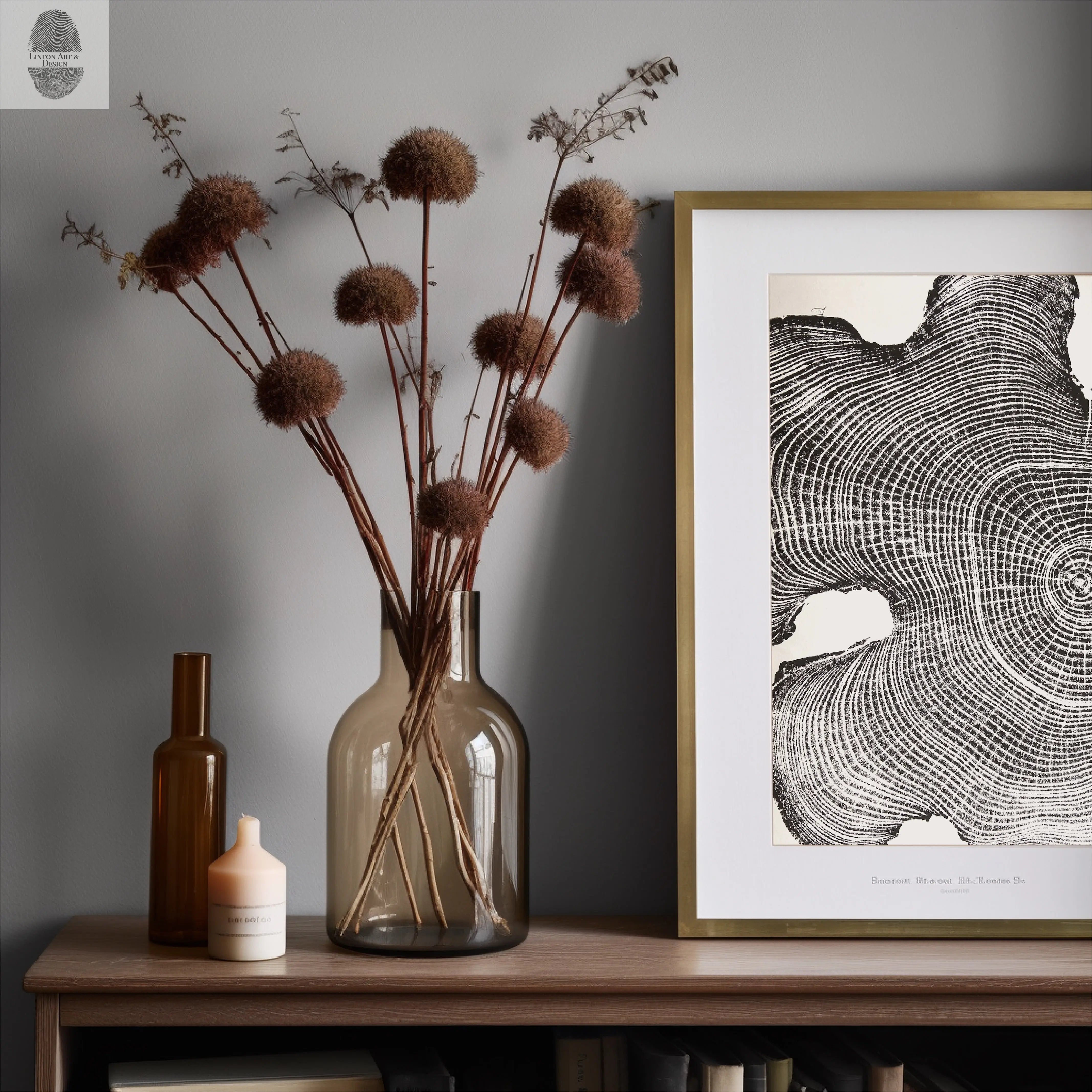 Hand pressed, signed Limited Edition tree print titled Ohio Locust, Cropped, size 12x16 inches.