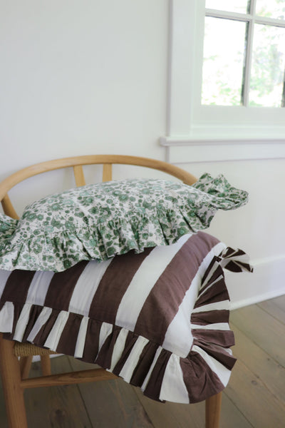 Olive Floral Throw Pillow (12 x 16)