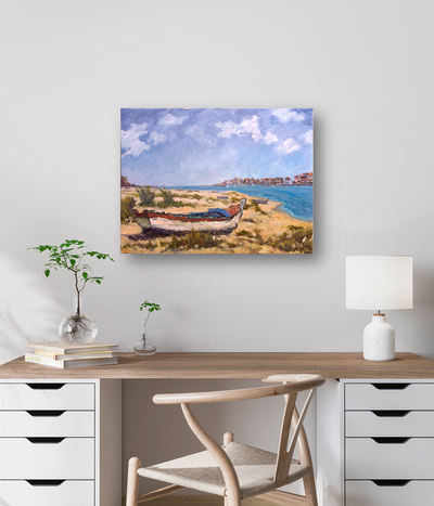 On the Beach Artist Enhanced Canvas Print by John Beard Collection - product image 2 for Resin Society