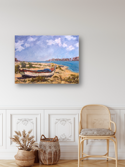 On the Beach Artist Enhanced Canvas Print by John Beard Collection - product image 3 for Resin Society