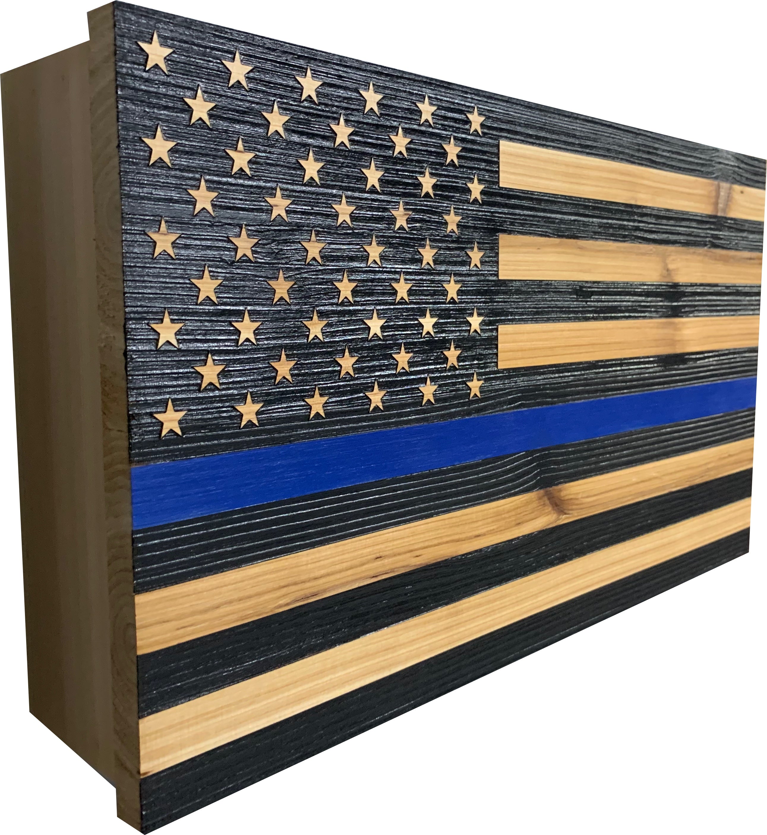 Blue Line American Flag Hidden Gun Storage by Bellewood Designs - product image 8 for Resin Society