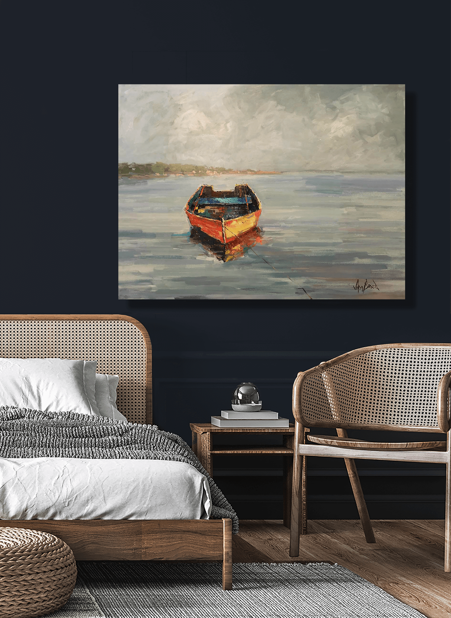 Our Boat Artist Enhanced Canvas Print by John Beard Collection - product image 2 for Resin Society