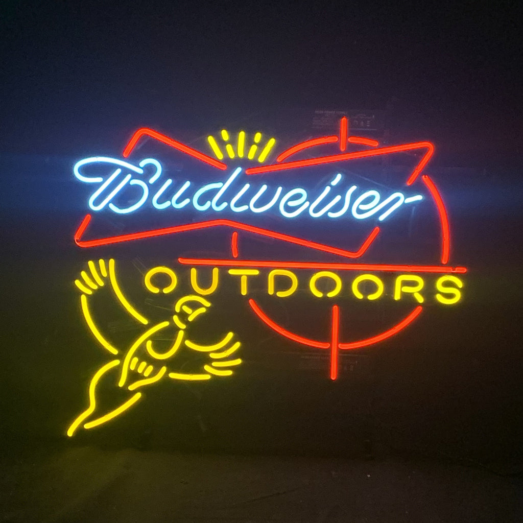 Outdoors Pheasant Budweiser with Crown Neon Light Sign by Neon Signs Land - main product image for Resin Society