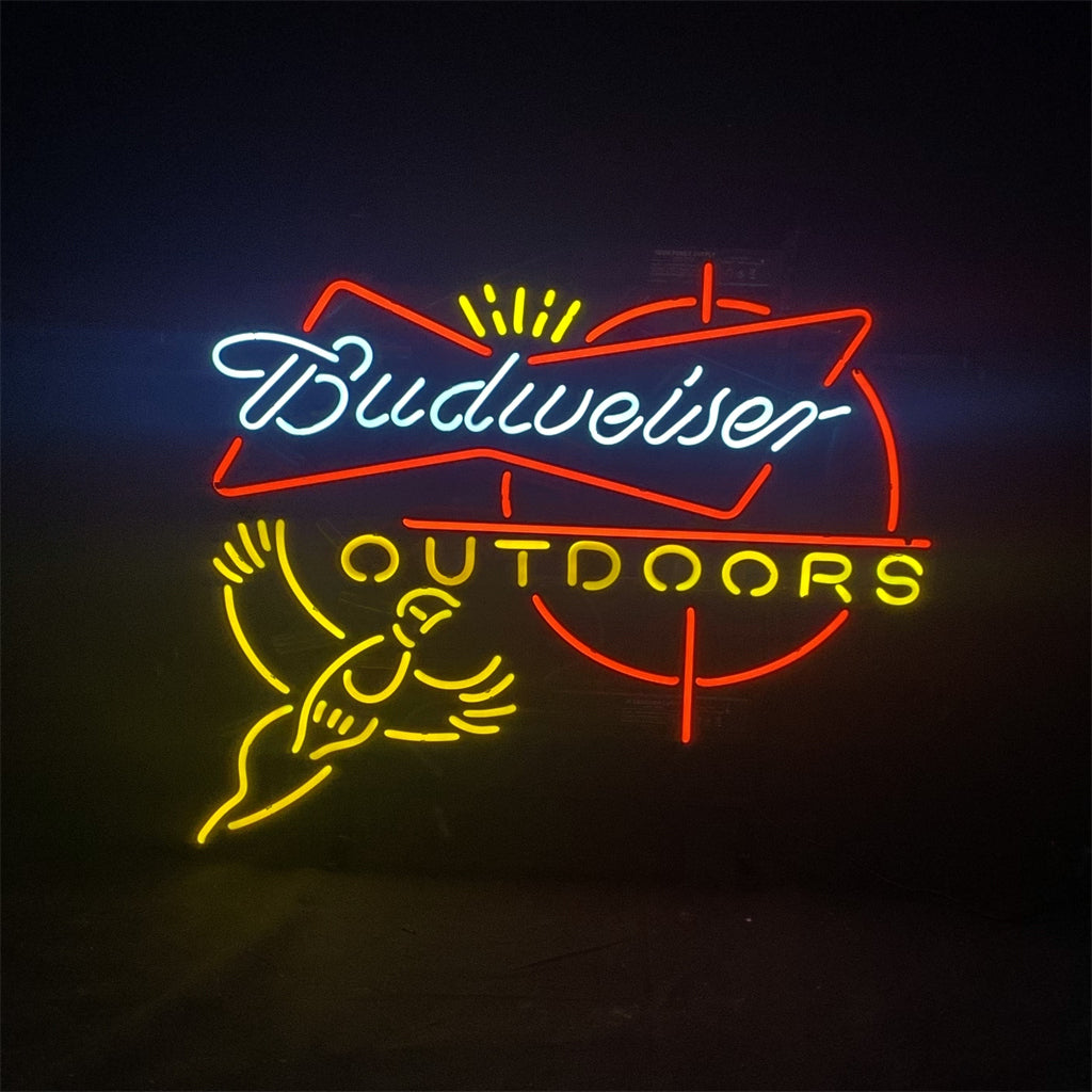 Outdoors Pheasant Budweiser with Crown Neon Light Sign by Neon Signs Land - product image 2 for Resin Society