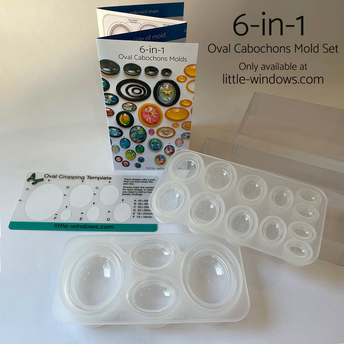 6-in-1 Oval Cabochons Mold Set by Little Windows Brilliant Resin and Supplies - Resin Society
