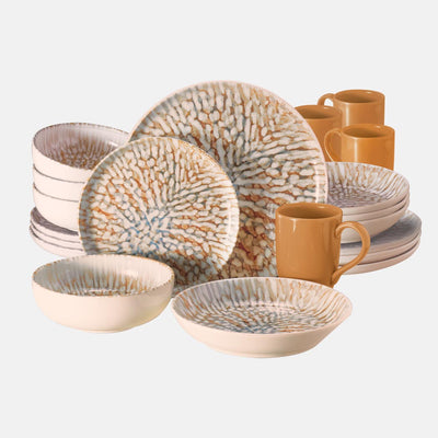 Oxford Contempo, Caribbean Stoneware 20 Piece Dinnerware Set, Service for 4 detail image - Resin Society