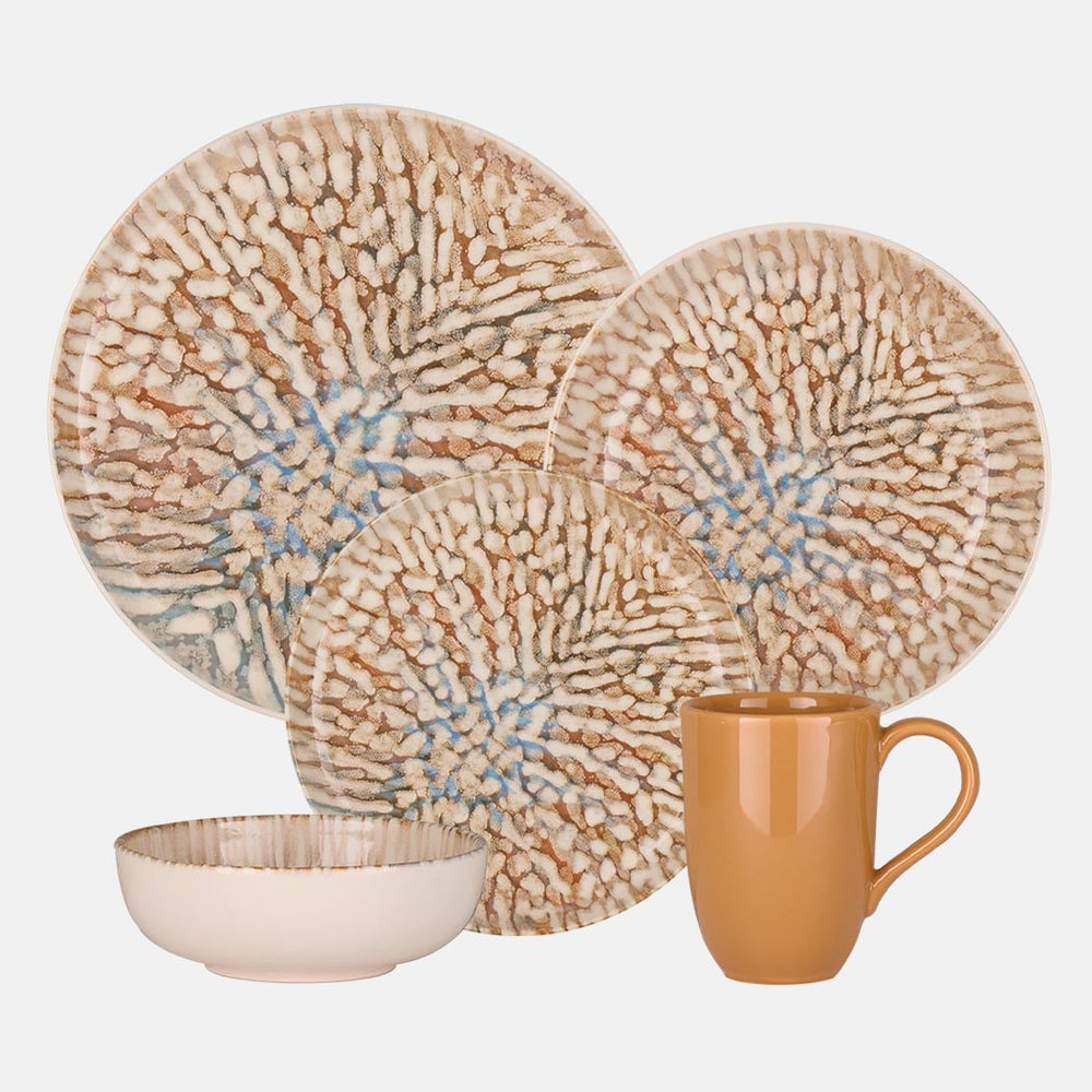 Oxford Contempo, Caribbean Stoneware 20 Piece Dinnerware Set, Service for 4 by DEKOR - Resin Society
