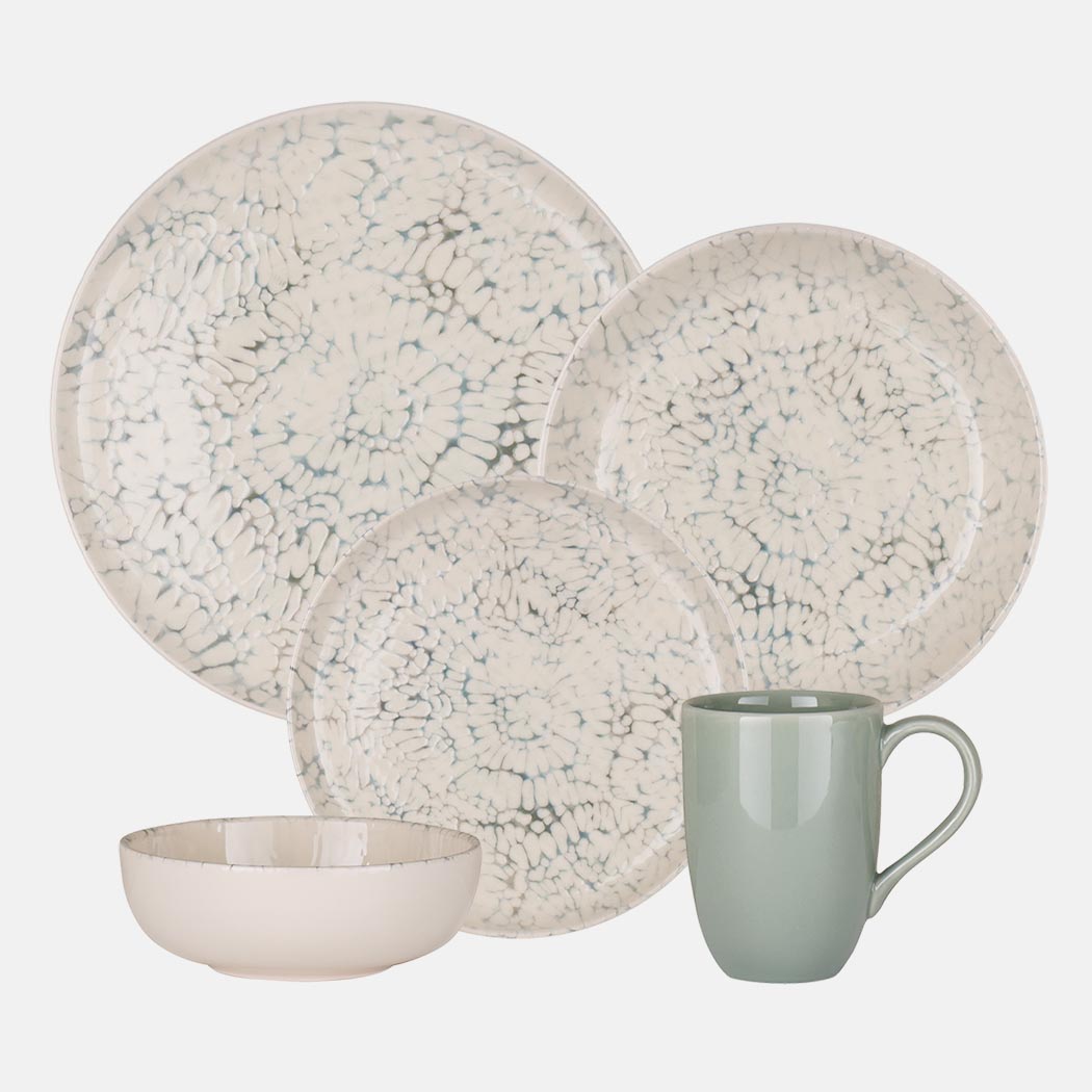 Oxford Contempo, Glacier Stoneware 20 Piece Dinnerware Set, Service for 4 by DEKOR - Resin Society