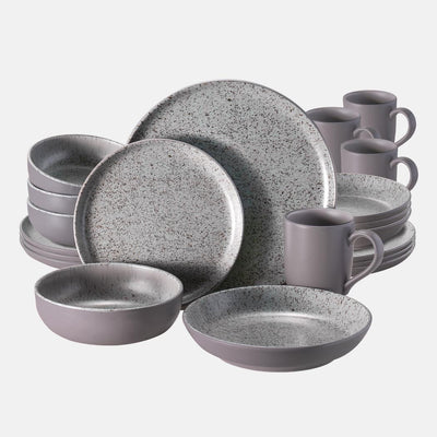 Oxford Contempo, Granite Stoneware 20 Piece Dinnerware Set, Service for 4 detail image - Resin Society