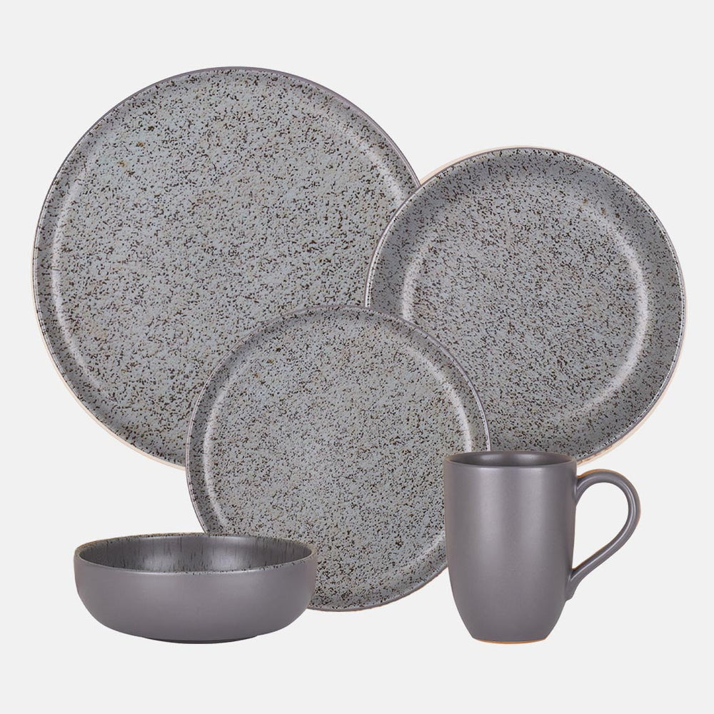 Oxford Contempo, Granite Stoneware 20 Piece Dinnerware Set, Service for 4 by DEKOR - Resin Society