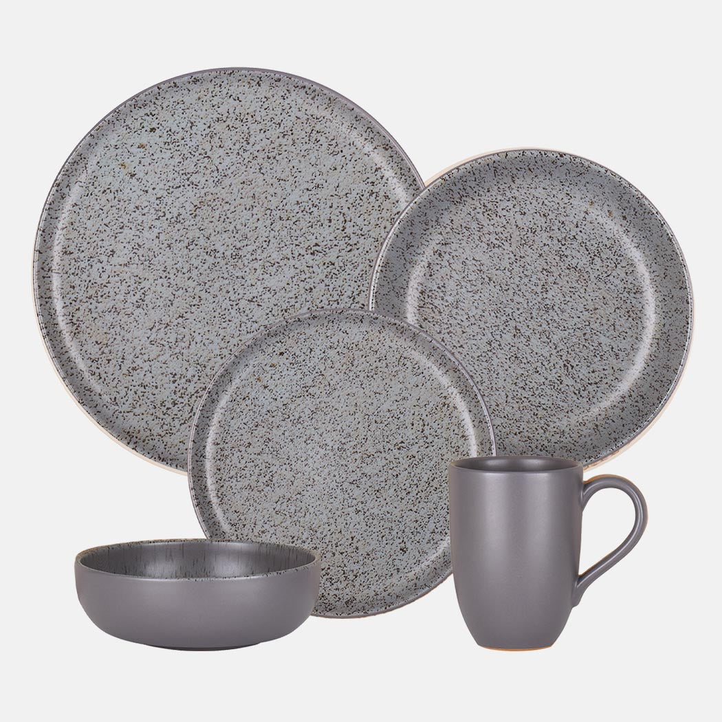 Oxford Contempo, Granite Stoneware 20 Piece Dinnerware Set, Service for 4 by DEKOR - Resin Society