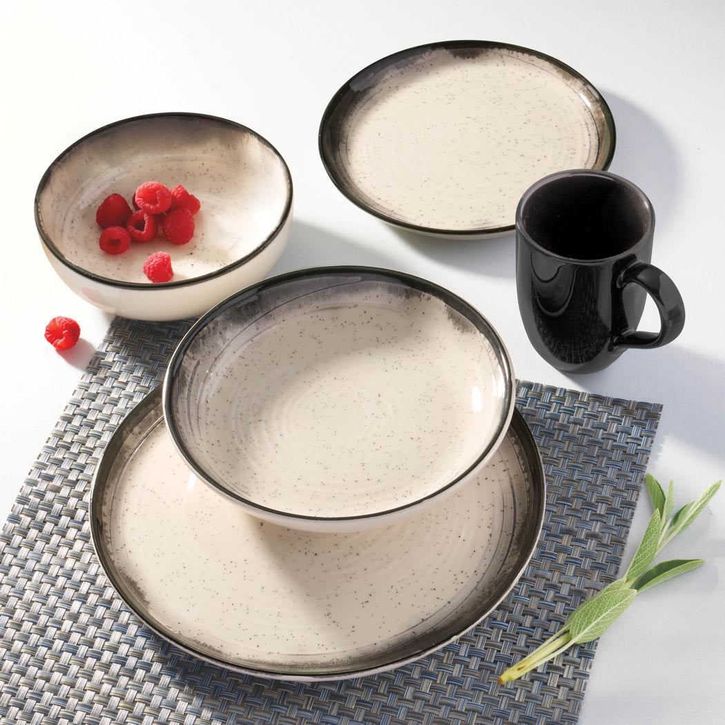 Oxford Contempo, Tiramisu Stoneware 20 Piece Dinnerware Set, Service for 4 detail image - Resin Society