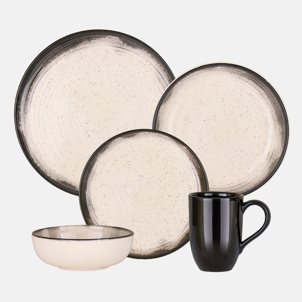 Oxford Contempo, Tiramisu Stoneware 20 Piece Dinnerware Set, Service for 4 by DEKOR - Resin Society